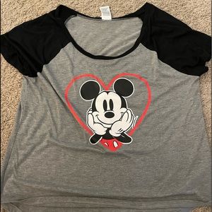 Disney Black and Gray Mickey Mouse Tee